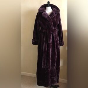 Luxurious Purple Faux Fur Coat